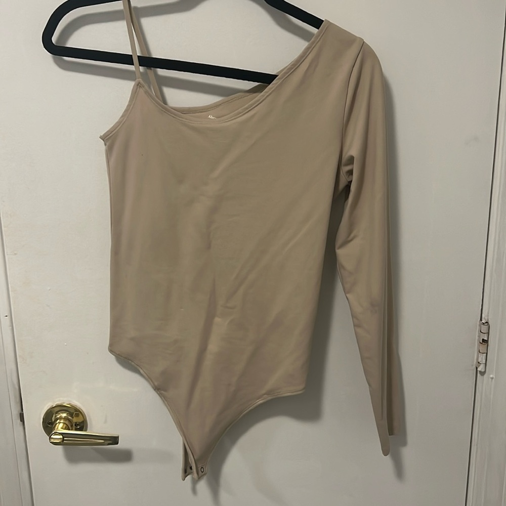 Nude asymmetrical Abercrombie bodysuit
